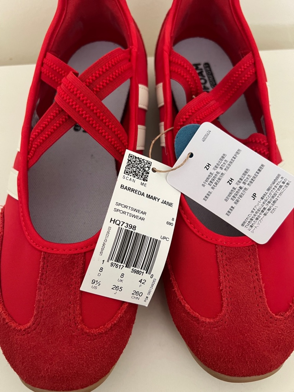 adidas Red  Mary Jane Sneaker Ballet Flats - Picture 4 of 4